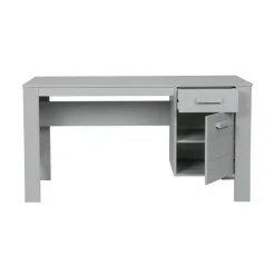 WOOOD Dennis Bureau - Grenen Geborsteld - Betongrijs - 74x141x59