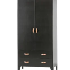 WOOOD Dian Garderobekast - Grenen - Zwart - 180x94x40