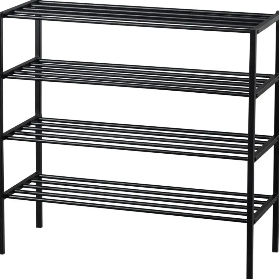 WOOOD Ferro Schoenenrek - Metaal - Zwart - 80x85x35