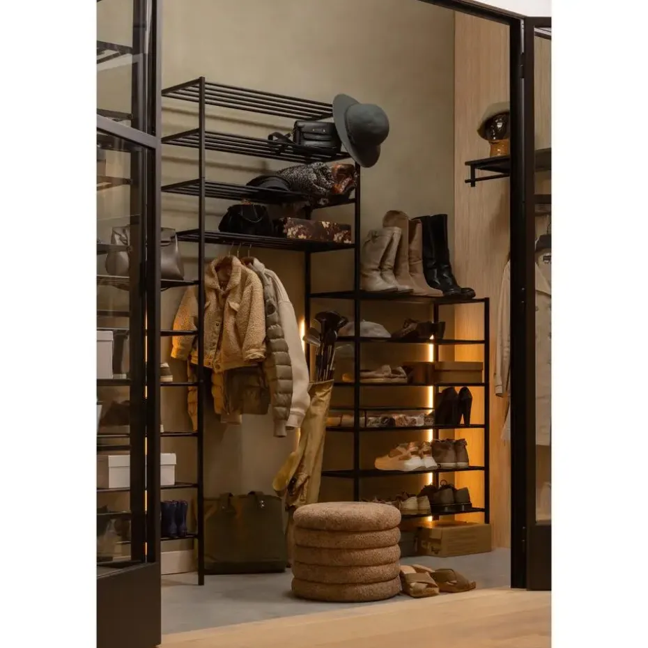 WOOOD Ferro Schoenenrek - Metaal - Zwart - 80x85x35