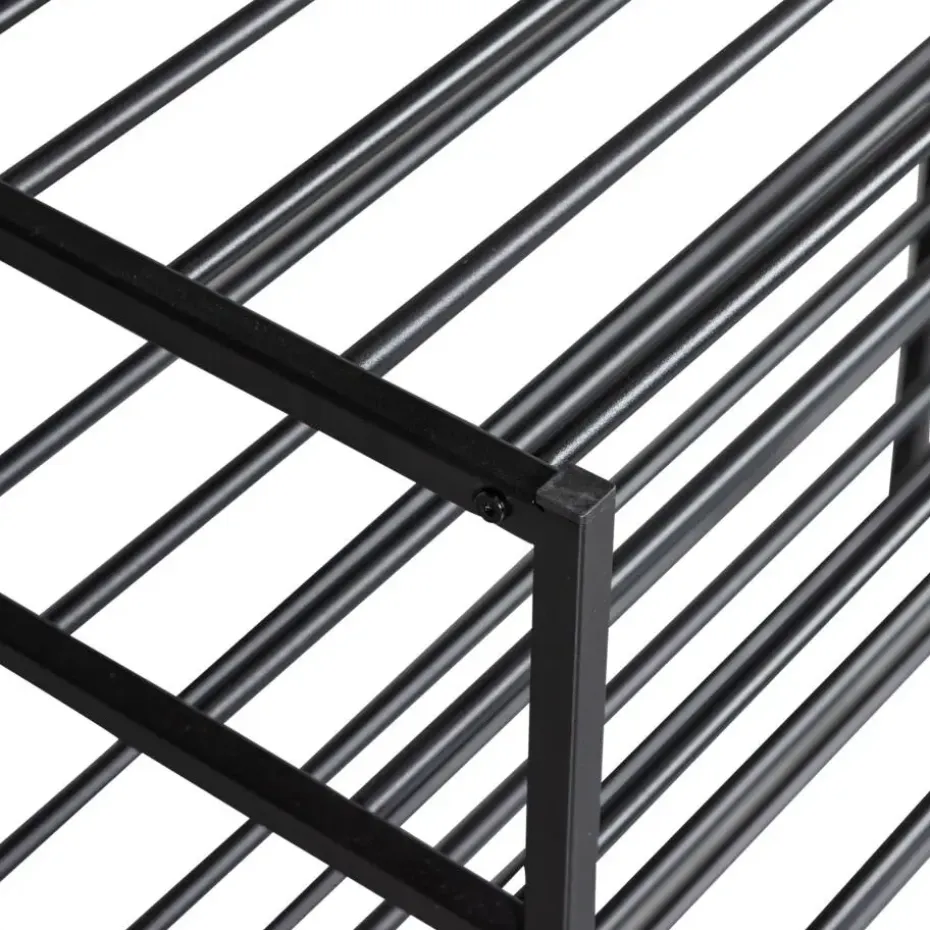 WOOOD Ferro Schoenenrek - Metaal - Zwart - 80x85x35