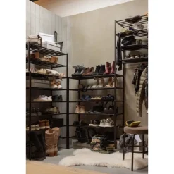 WOOOD Ferro Schoenenrek - Metaal - Zwart - 80x85x35