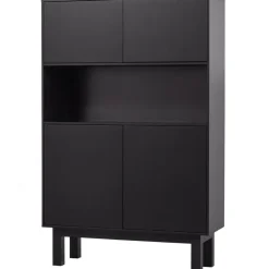 WOOOD Finca Buffetkast - Grenen - Zwart - 170x110x40