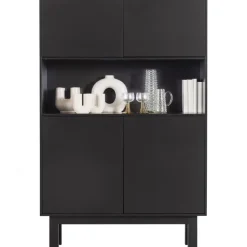 WOOOD Finca Buffetkast - Grenen - Zwart - 170x110x40