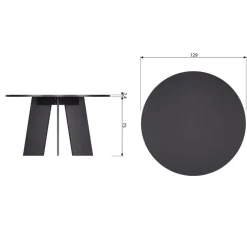 WOOOD Fries Eettafel - Eiken - Blacknight - 75x129x129