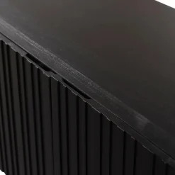 WOOOD Grand Gravure TV Meubel - Grenen - Zwart - 56x180x46