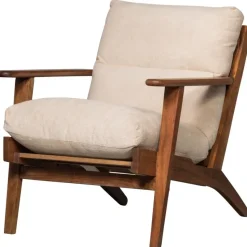 WOOOD Houston Fauteuil - Bouclé/Hout - Naturel - 86x71x71