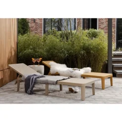 WOOOD Jinte Ligbed Tuin - Kunststof - Geel - 29x55x191