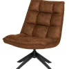 WOOOD Jouke Draaifauteuil - Kunstleer - Cognac - 97x70x85