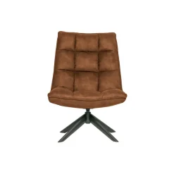 WOOOD Jouke Draaifauteuil - Kunstleer - Cognac - 97x70x85