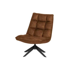 WOOOD Jouke Draaifauteuil - Kunstleer - Cognac - 97x70x85