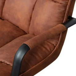 WOOOD Jouke Draaifauteuil - Kunstleer - Cognac - 96x70x85