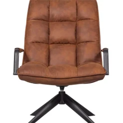 WOOOD Jouke Draaifauteuil - Kunstleer - Cognac - 96x70x85