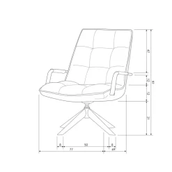 WOOOD Jouke Draaifauteuil - Kunstleer - Cognac - 96x70x85