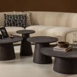 WOOOD Maan Salontafel - MDF - Donkerbruin - 35x100x100