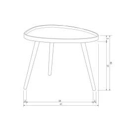 WOOOD Mae Bijzettafel - Grenen/MDF - Sepia - 40x61x50