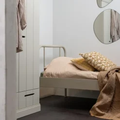 WOOOD Mata 1-Persoonsbed - Metaal - Zand - 90x208x95