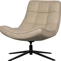 WOOOD Maudi Draaifauteuil - Polyester - Naturel - 84x74x86