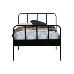 WOOOD Mees Bed - Metaal - Zwart - 90x208x95