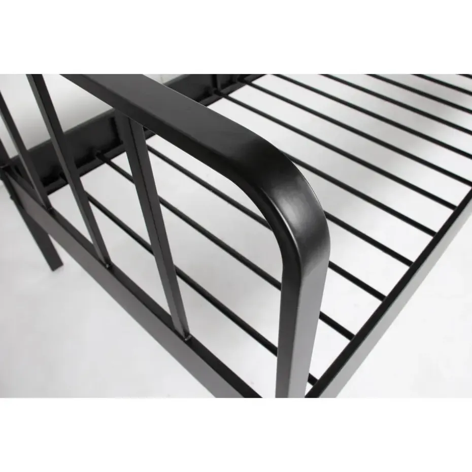 WOOOD Mees Bed - Metaal - Zwart - 90x208x95