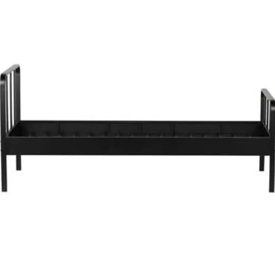 WOOOD Mees Bed - Metaal - Zwart - 90x208x95