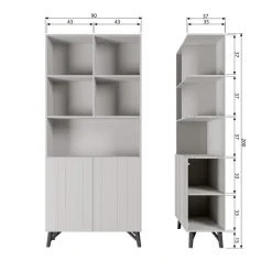 WOOOD Miller 2-Deurs Opbergkast - Grenen - Dust - 200x90x37