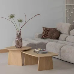 WOOOD Monika Vaas - Handgevormd - Glas - Bruin - 36x16x16