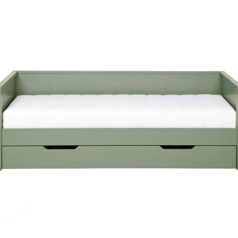 WOOOD Nikki Bedbank Incl Bedlade - Grenen - Groen - 208x100