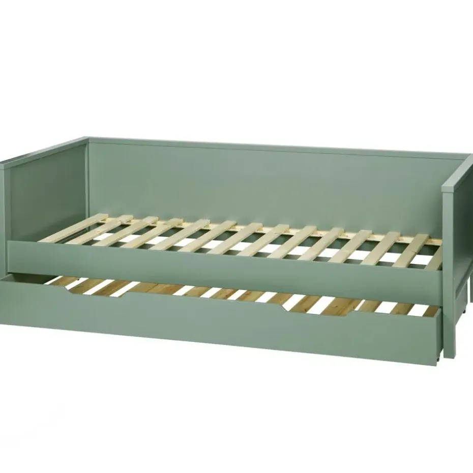 WOOOD Nikki Bedbank Incl Bedlade - Grenen - Groen - 208x100