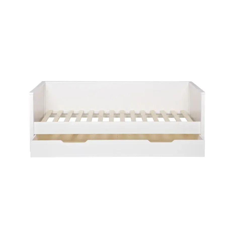 WOOOD Nikki Bedbank Incl Bedlade/Lattenrol - Grenen - Wit - 73x208x100