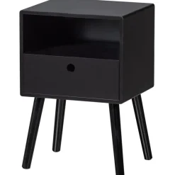 WOOOD Ozzy Nachtkastje Hout Zwart 53x36x30