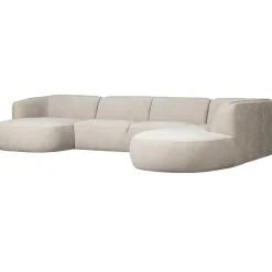 WOOOD Polly Bank Rechts- Polyester - Zand - 71x353x150/245