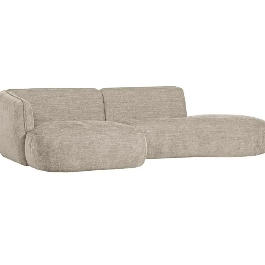 WOOOD Polly Chaise Longue - Polyester - Zand - 71x258x150/105