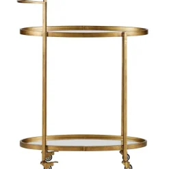 WOOOD Push Trolley - Metaal - Antique Brass - 86x67x35