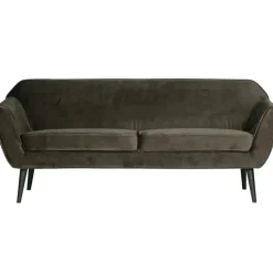 WOOOD Rocco 2-Zits Bank - Velvet - Warm Groen - 75x187x82