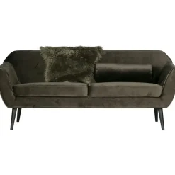WOOOD Rocco 2-Zits Bank - Velvet - Warm Groen - 75x187x82
