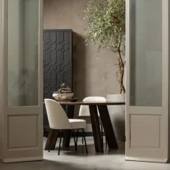 WOOOD Roundly Eetkamertafel - Mangohout - Walnoot - 76x160x110