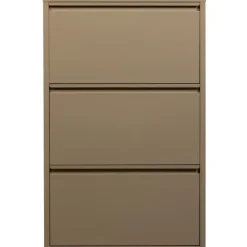 WOOOD Sabine 3-Vaks Schoenenkast - Metaal - Zand - 103x66x16
