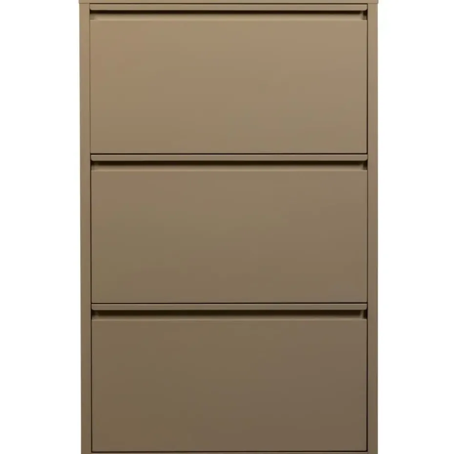 WOOOD Sabine 3-Vaks Schoenenkast - Metaal - Zand - 103x66x16