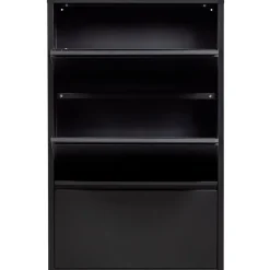 WOOOD Sabine 3-Vaks Schoenenkast - Metaal - Zwart - 103x66x16