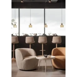 WOOOD Serra Draaifauteuil - Geweven Stof - Zand - 68x70x77