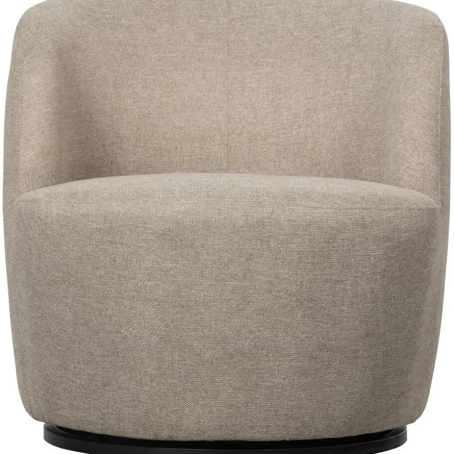 WOOOD Serra Draaifauteuil - Geweven Stof - Zand - 68x70x77