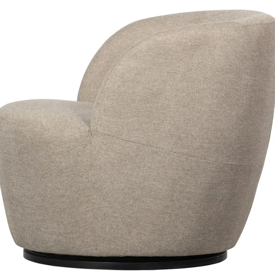 WOOOD Serra Draaifauteuil - Geweven Stof - Zand - 68x70x77