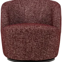 WOOOD Serra Draaifauteuil - Melange Stof - Bordeauxrood - 68x70x77