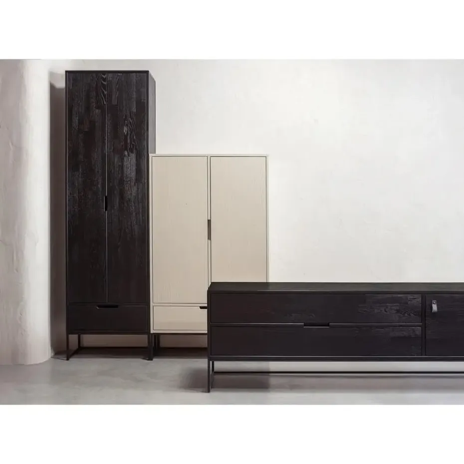 WOOOD Silas Hoge Kast - Essen - Blacknight - 210x60x36