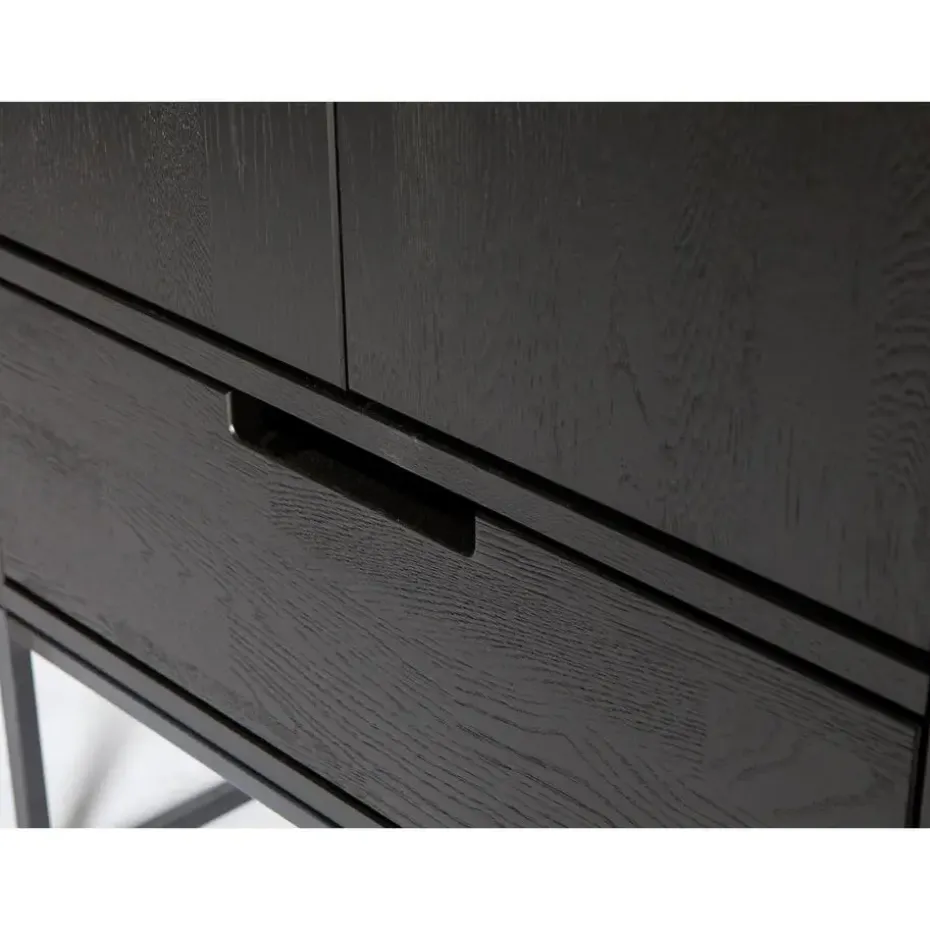 WOOOD Silas Hoge Kast - Essen - Blacknight - 210x60x36