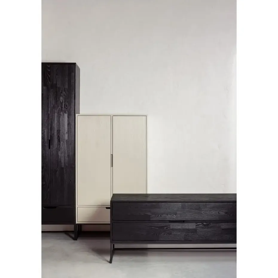 WOOOD Silas Hoge Kast - Essen - Blacknight - 210x60x36