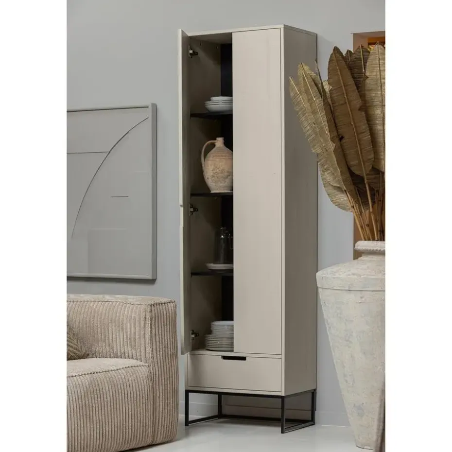 WOOOD Silas Hoge Kast - Grenen - Dust - 210x60x36