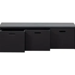 WOOOD Silke Kistbank Met Lades - Grenen - Diepzwart - 36x120x50