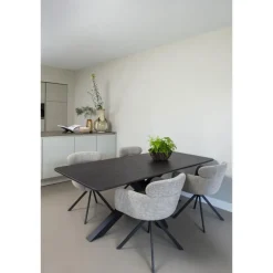 WOOOD Tablo Kruispoot - Metaal - Zwart - 72x159x77